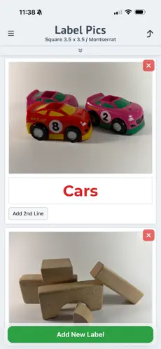 Main screen in Label Pics